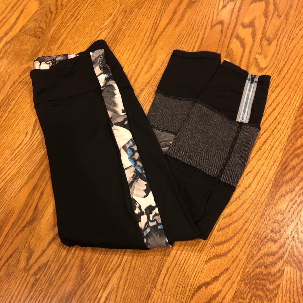 lululemon athletica Black and Gray Leggings